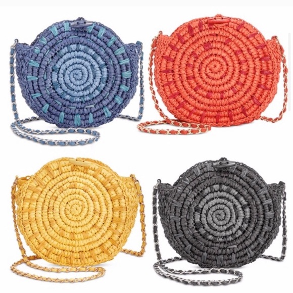 INC Straw Circle Crossbody-Navy - Picture 2 of 4